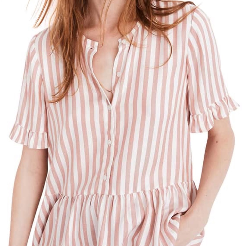 Madewell studio ruffle-hem in Cecilia stripe